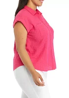 Plus Short Sleeve Camp Shirt
