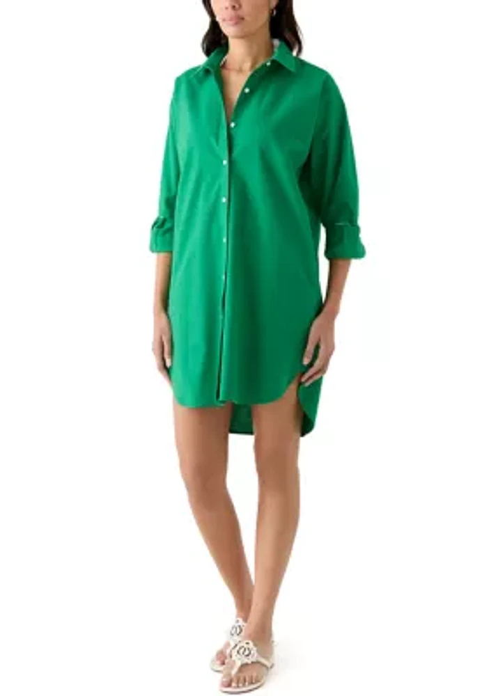 Women's Long Sleeve Button Down Dress Cover-Up