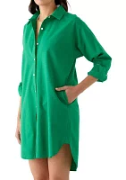 Women's Long Sleeve Button Down Dress Cover-Up