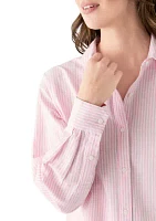 Women's Long Sleeve Button Down Swim Cover Up Dress