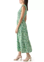 Women's Printed Smocked Midi Dress