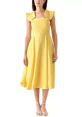 Women's Sleeveless Embroidered Ruffle Dress