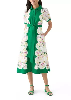 Women's Printed Belted Shirtdress