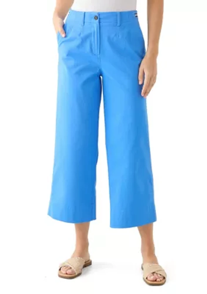Women's Wide Leg Cropped Chino Pants