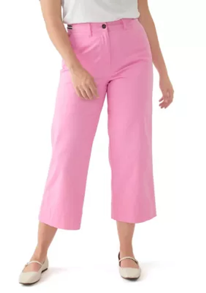 Women's Wide Leg Cropped Chino Pants