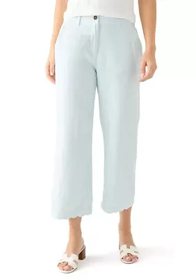 Women's Linen Scallop Pants