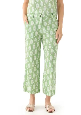 Women's Linen Scallop Printed Pants