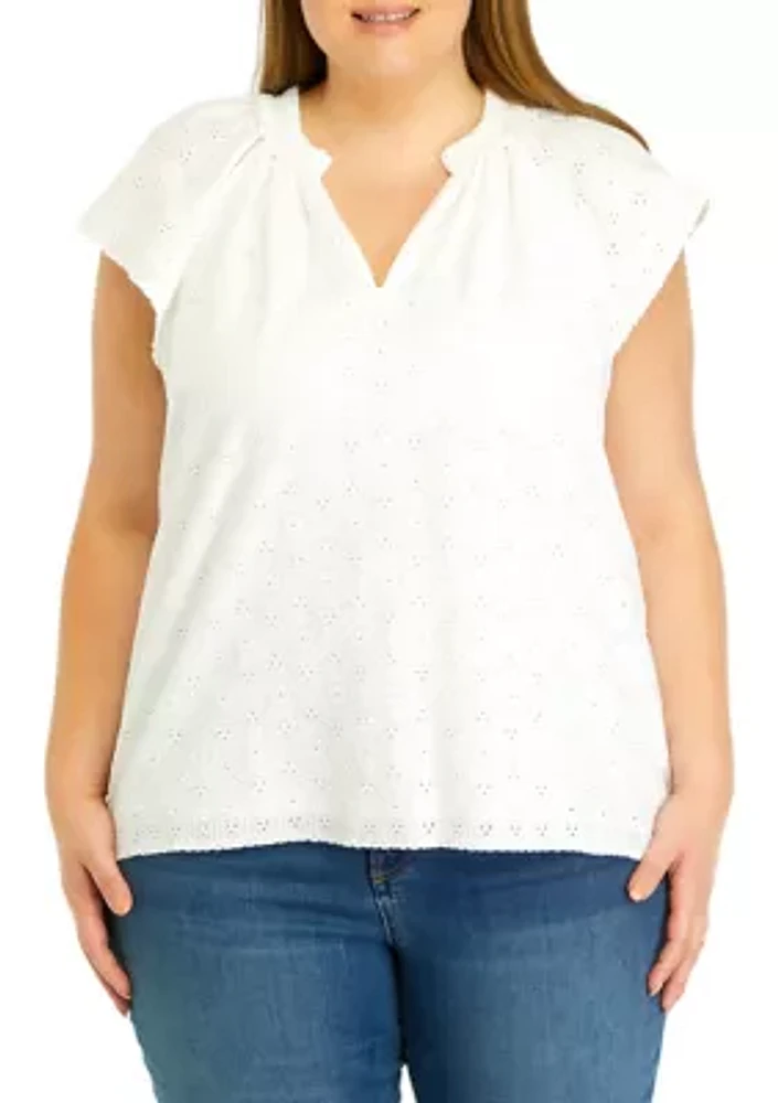 Plus Eyelet Top