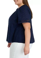Plus Ric Rac Trim Top