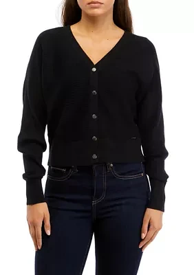 Petite V-Neck Sweater Knit Cardigan