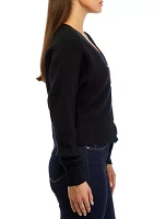 Petite V-Neck Sweater Knit Cardigan
