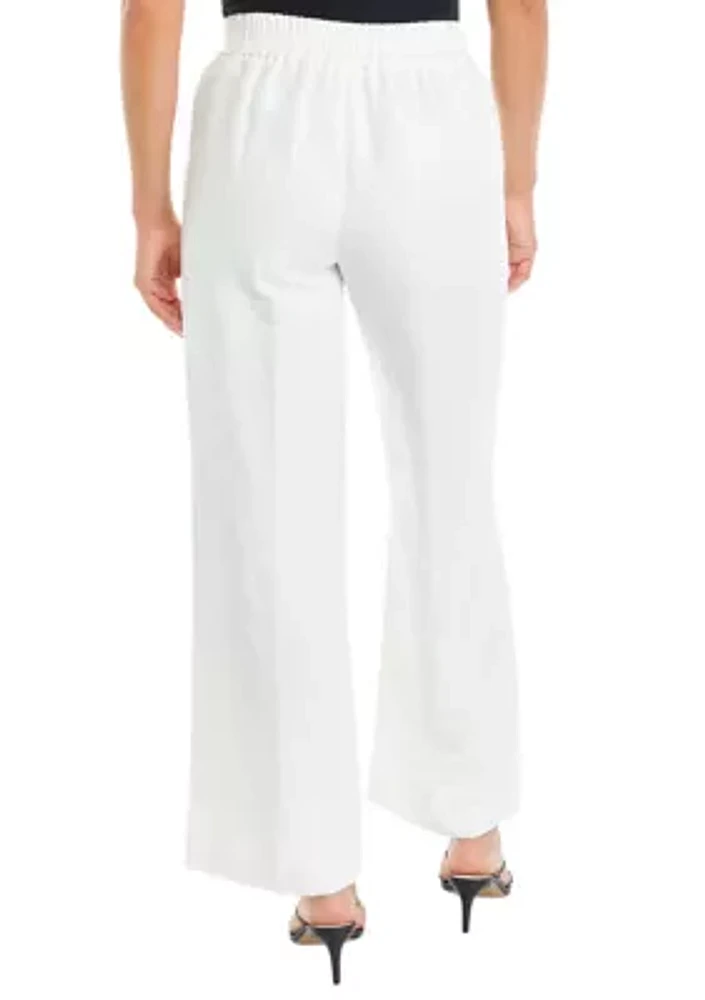 Petite Wide Leg Pull On Pants