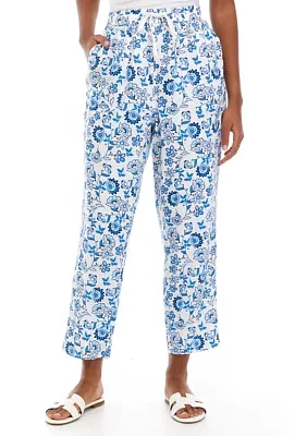 Women's Printed Linen Pants