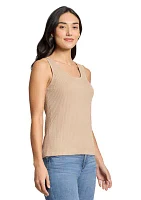 Women's Scoop Neck Ribbed Tank Top