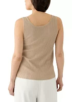 Petite Scoop Neck Tank Top Flat Back Rib