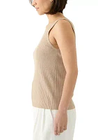 Petite Scoop Neck Tank Top Flat Back Rib