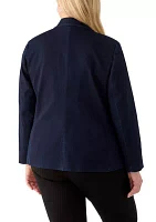Plus Faux Double Breasted Denim Blazer