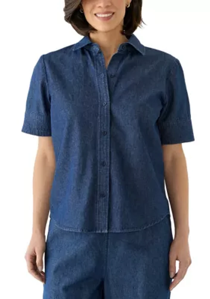 Petite Denim Button Up Shirt