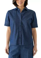 Petite Denim Button Up Shirt