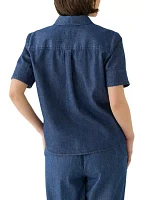 Petite Denim Button Up Shirt