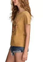 Butterfly Frame Classic Crew Neck Graphic T-Shirt