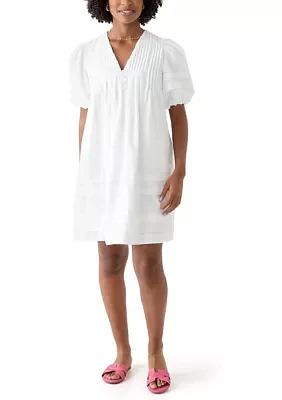 Women's Puff Pintuck Short Dress