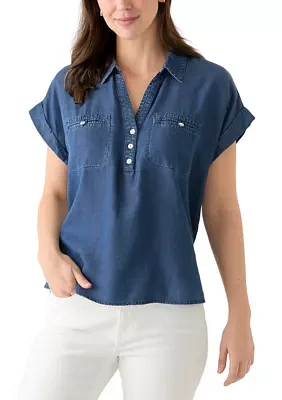 Women's Dolman Sleeve Collared Shirt
