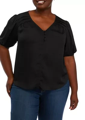 Plus Washed Satin T-Shirt