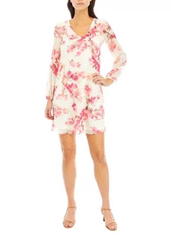 Petite Long Sleeve Shift Dress