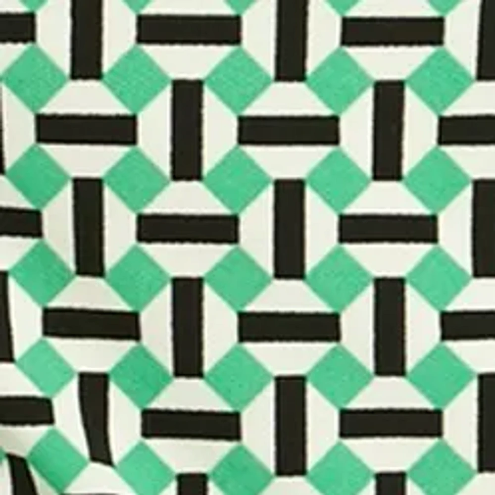 Petite Geometric Print Drape Neck Sleeveless Knit Tank Top