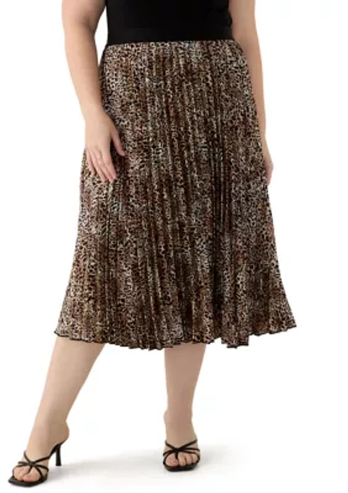 Plus Pull On Printed Skirt