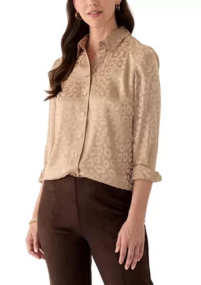 Petite Long Sleeve Button Down Shirt