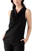 Women's Sleeveless High Neck Cowl Blouse