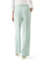 Women's High Rise Fly Front Wide Leg Pants