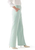 Women's High Rise Fly Front Wide Leg Pants