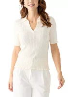 Short Sleeve Collared Sweater