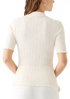 Short Sleeve Collared Sweater