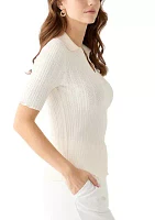 Short Sleeve Collared Sweater
