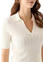 Short Sleeve Collared Sweater