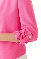 Petite Crepe Scrunch Sleeve Blazer Jacket