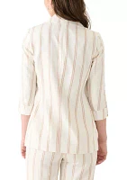 Women's Striped Faux Double Breasted Jacket