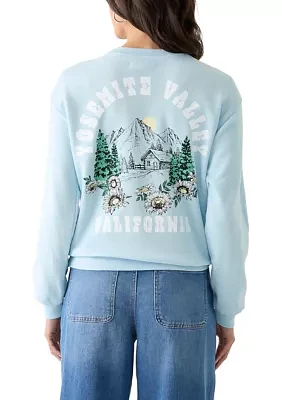 Women's Long Sleeve Yosemite Graphic Boyfriend Pullover