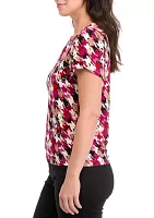 Petite Printed Short Tulip Sleeve Top