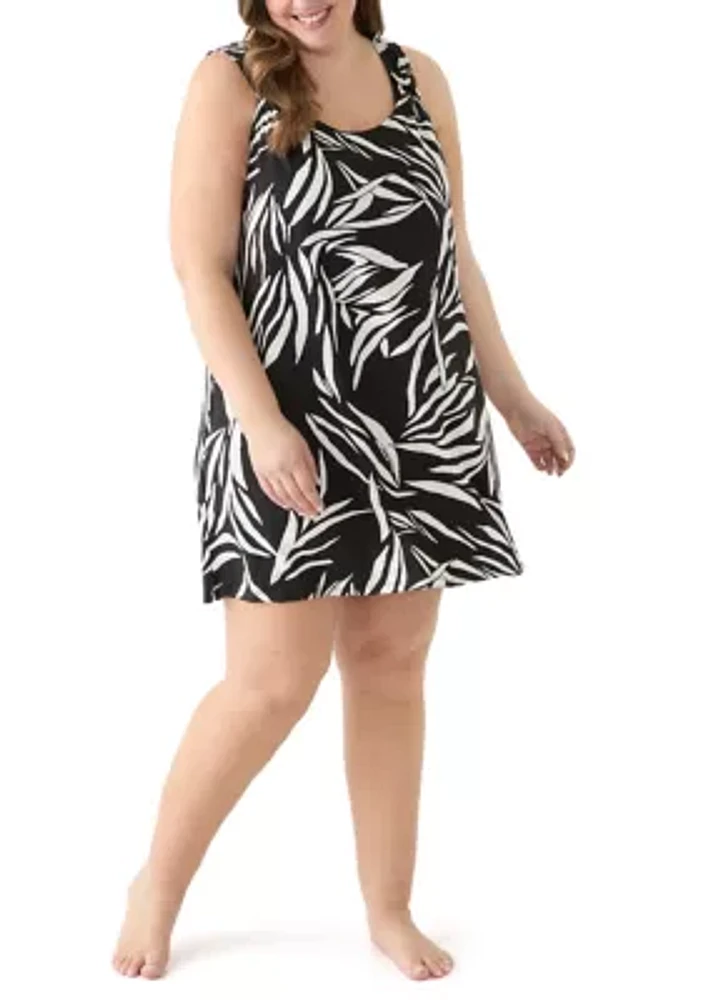 Plus Zebra Printed Ring Tank Dress