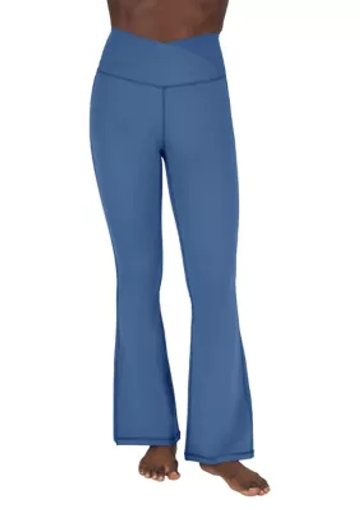 Lux Madison Crossover Elastic Free Waistband with V-Back and Ankle Flared Pants
