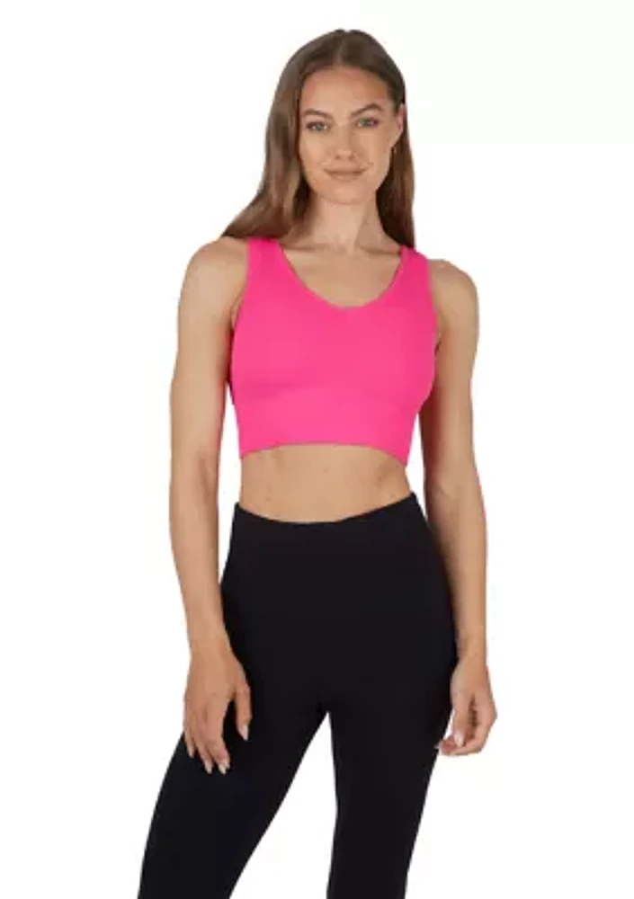 Ribbed Seamless Bianca V-Neck Cropped Tank Top