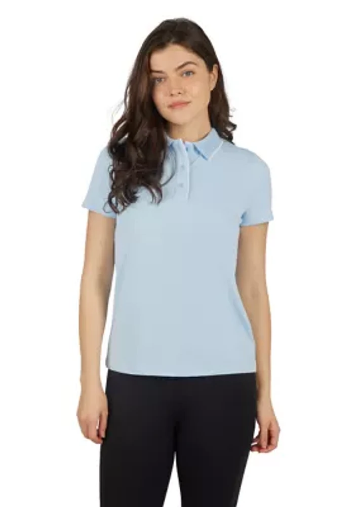 Women's Short Sleeve Polo T-Shirt with Buttons