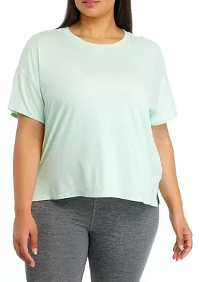 Plus Short Sleeve Deluxe Boxy Cropped T-Shirt