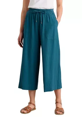 Sea Heart Linen Blend Culotte Pants