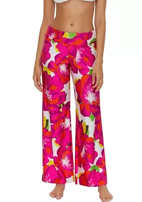 Bloom Print Swim Cover Up Pants